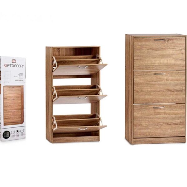 ZAPATERO MADERA 3 PISOS COLOR BEIGE