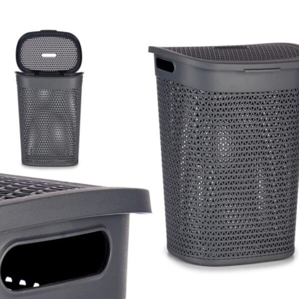CESTO ROPA TAPA 60L ANTRACITA